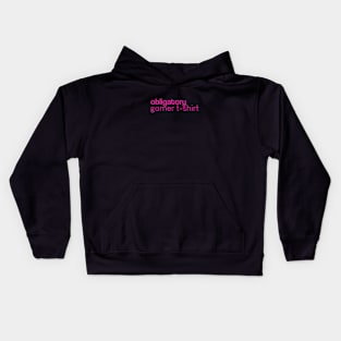 Obligatory gamer tee (Pink) Kids Hoodie